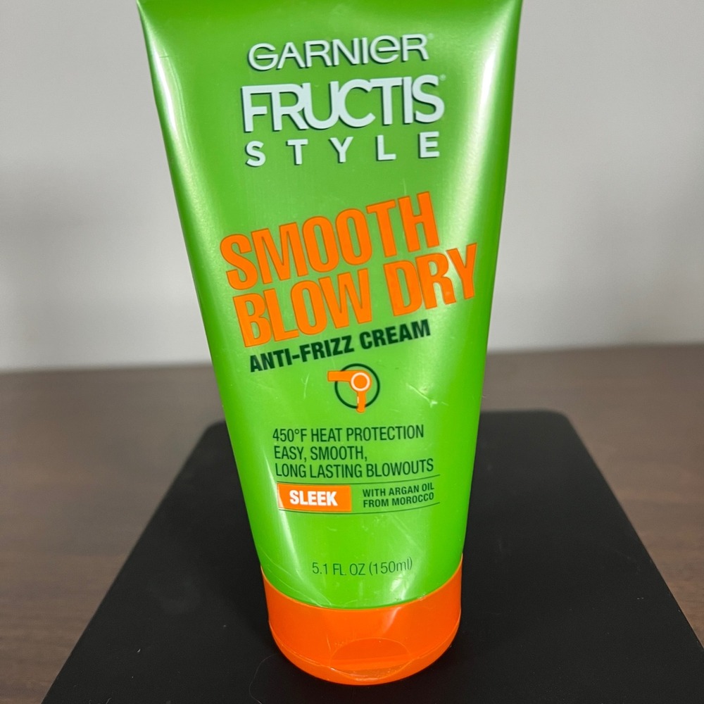Garnier Fructis Style Smooth Blow Dry Anti-Frizz Cream 5.1oz Heat Protect Argan
